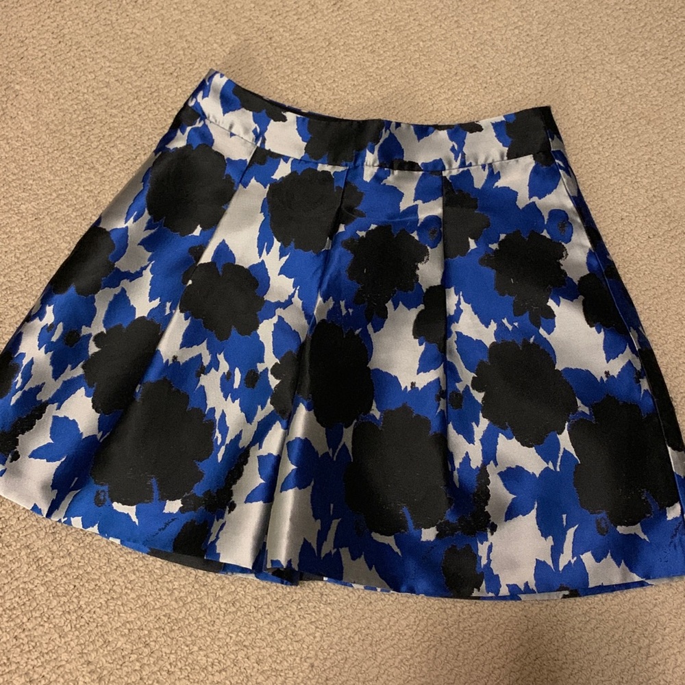 Silk printed mini skirt